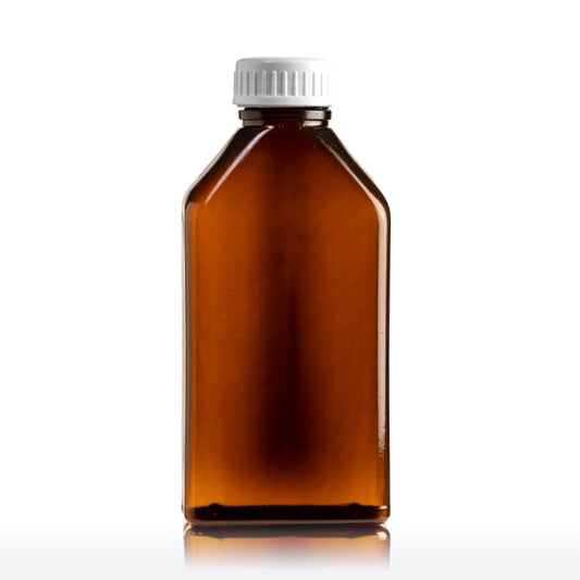 Medical Rectangular Bottle 150ml with White Screw Cap (100's)