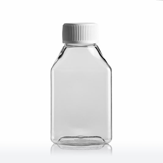 Medical Rectangular Bottle 75ml with White Screw Cap (100's)
