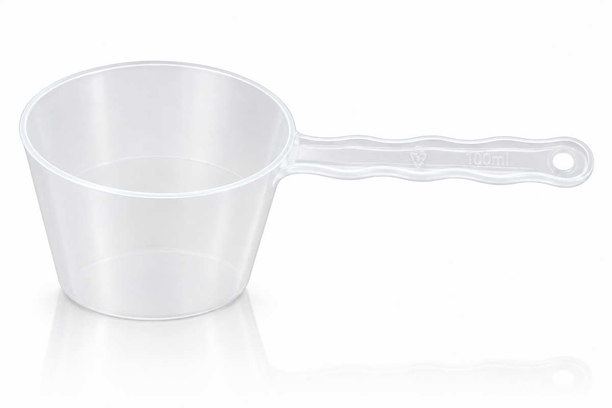 100 ml Clear Scoop - Scalloped Handle (100's)