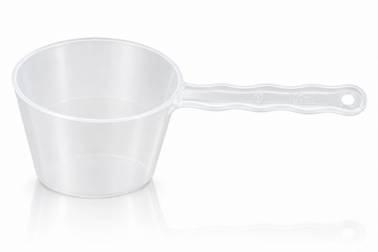 100 ml Clear Scoop - Scalloped Handle (100's)