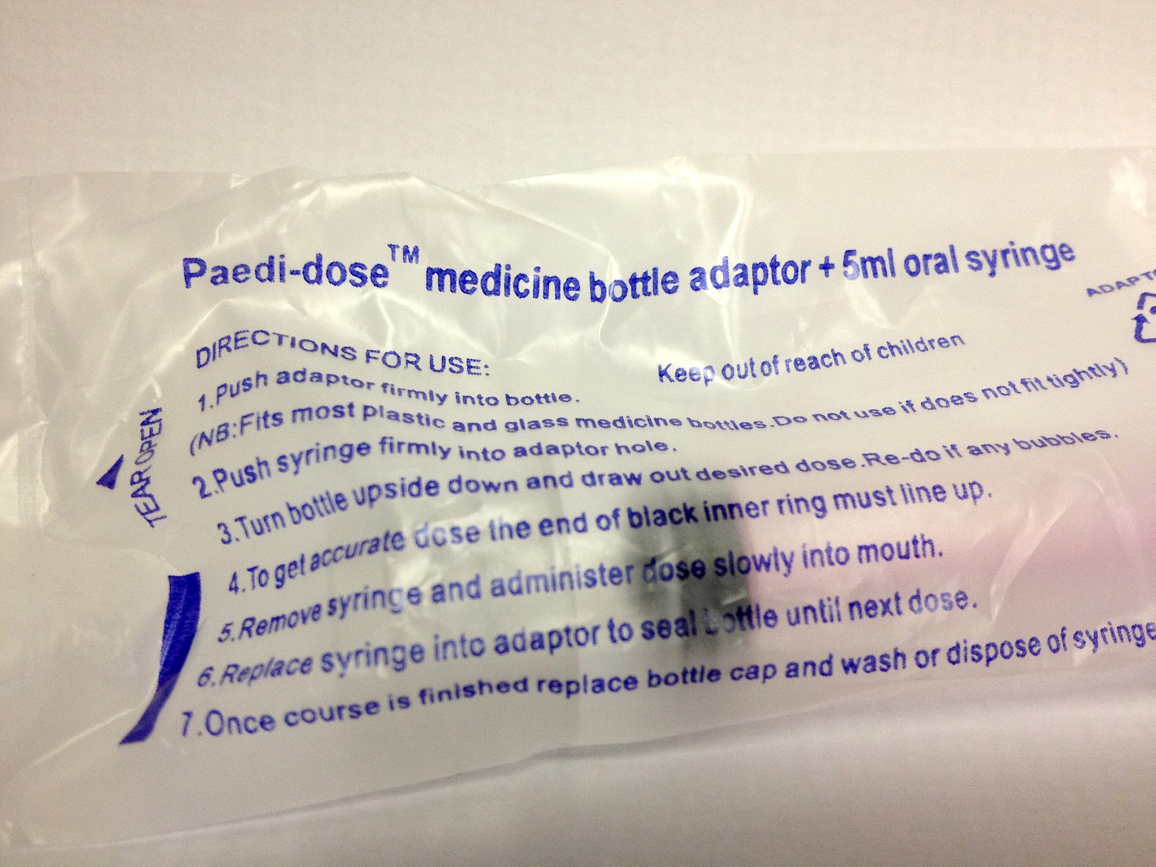 Press-in Syringe Bottle Adapter + 5ml Syringe (50's) – Pacepack South ...
